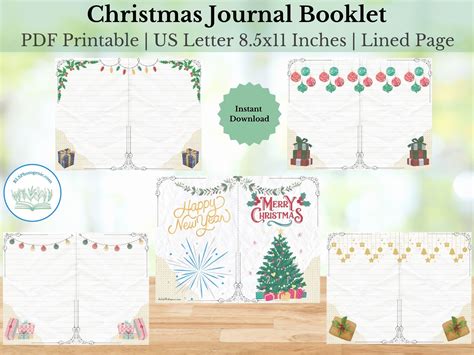 Christmas Printable Journal Booklet Holiday Craft Paper Junk Journal