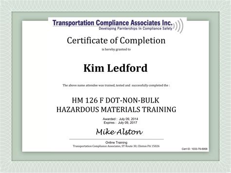 Hazardous Materials Training Certification | PPT