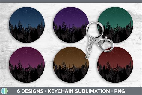 Night Sky Keychain Bundle Keyring Sublimation Designs By Enliven