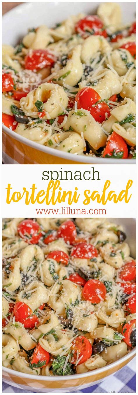 Spinach And Tortellini Salad Lil Luna Recipes Food Pasta Salad