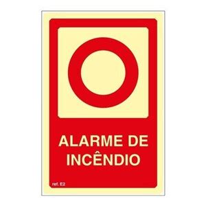 Placa De Identificação Alarme De Incêndio Fotoluminescente T 632 J a