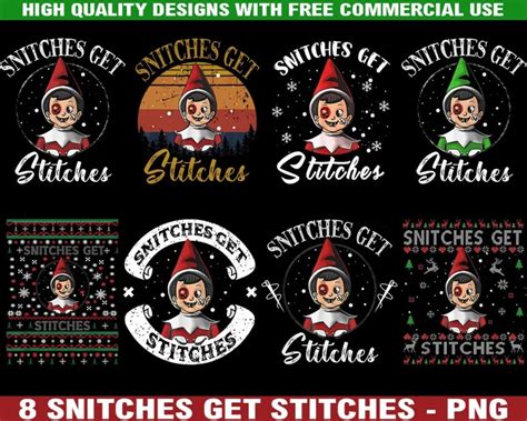 Snitches Get Stitches Funny Elf Christmas Png Free Svg Files For Cricut