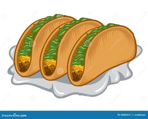 Tacos Stock Vector Illustration Of Chili Taco Plate 49002611