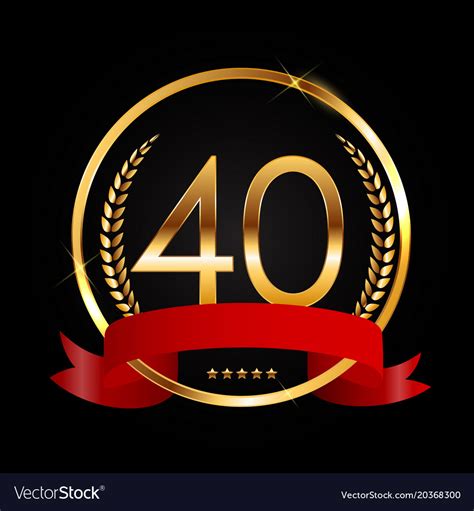 Template logo 40 years anniversary Royalty Free Vector Image