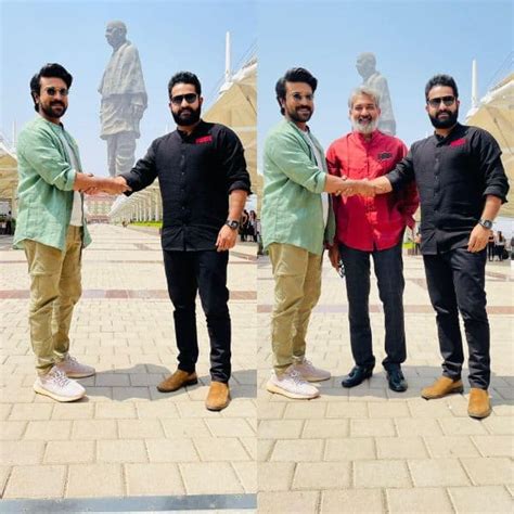 RRR SS Rajamouli Jr NTR Ram Charan Unveil Unique Promotional