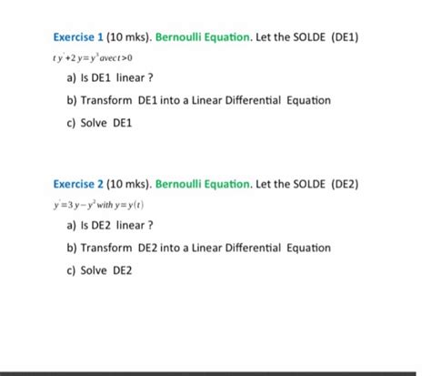 Solved Exercise Mks Bernoulli Equation Let The Chegg