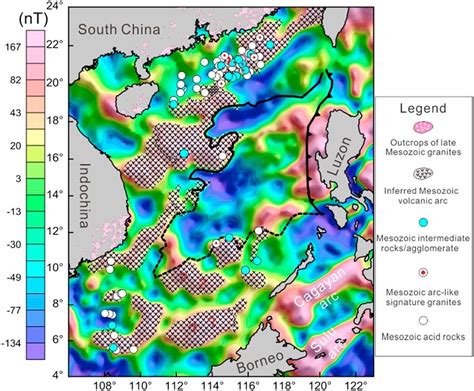 Map Showing The Possible Spatial Distribution Of Mesozoic Volcanic Arc