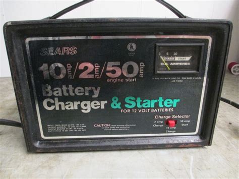 Vintage Sears Battery Charger And Starter 10 2 50 Amp 12 Volt Charge And Start Ebay