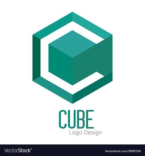 Abstract 3d cube logo Royalty Free Vector Image