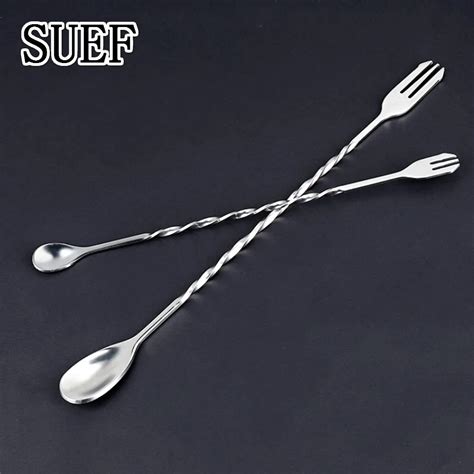 Hot New Stainless Steel Threaded Bar Spoon Swizzle Stick Coffee