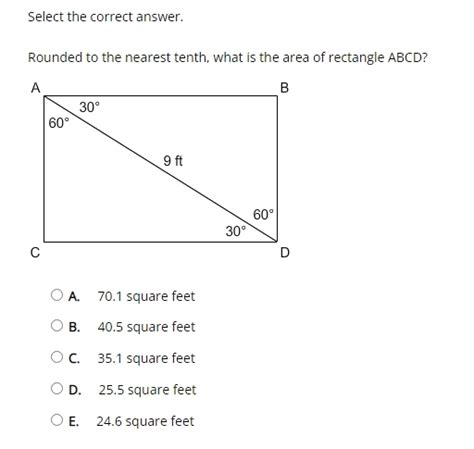 Solved Select The Correct Answer Rounded To The Nearest Tenth What