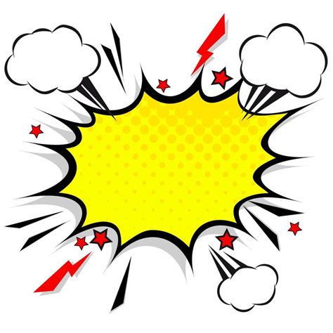 Retro Comic Design Speech Bubbles Flash Explosion With Clouds