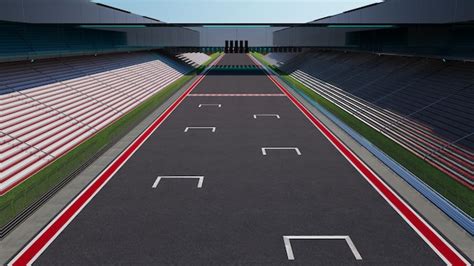 Vista Da Pista De Corrida Internacional De Asfalto Vazio Infinito