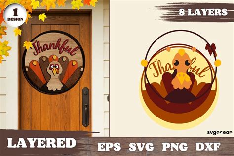 Thanksgiving Round Sign Svg Bundle Door Hangers By Svgocean