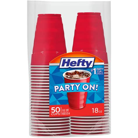 Hefty Party On 18 Oz Red Disposable Plastic Cups Shop Drinkware At H E B