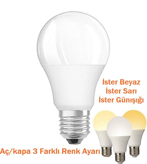 Gaman 4 Adet 10 Watt 3 Renk LED Ampul Enerji Tasarruflu Fiyatı