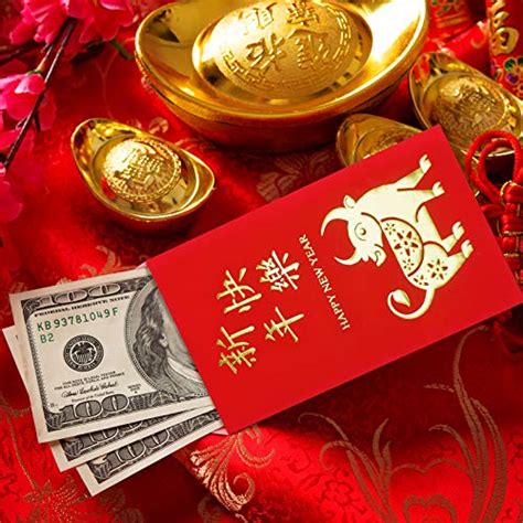 120 Pcs 8 Designs Chinese New Year Red Envelopes Hong Bao Chinese Lucky