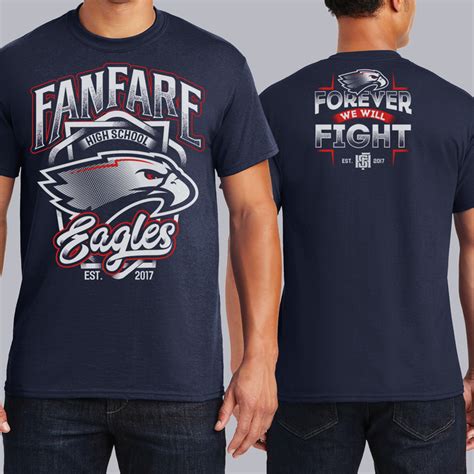 Athletic T Shirt Design For Fanfare High School Eagles Multiple