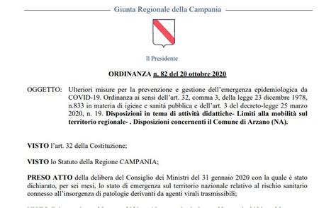 Coronavirus Campania L Ordinanza Di De Luca In Pdf Stop Spostamenti