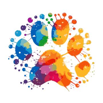 Colorful Paw Print Vector Sticker Clipart Colorful Paw Print Is In The