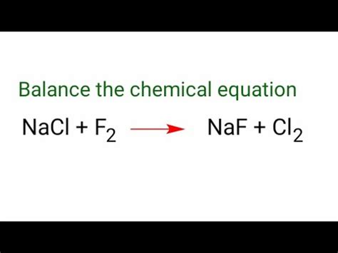 NaCl F2 NaF Cl2 Balance The Chemical Equation Mydocumentary838 Nacl F2