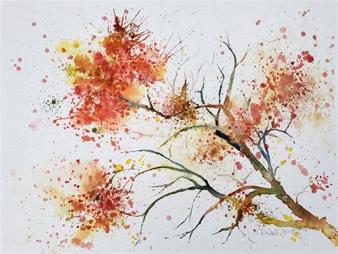 Fall Watercolor Painting Tutorial or Project Loose Painterly Splashy and Easy - Etsy