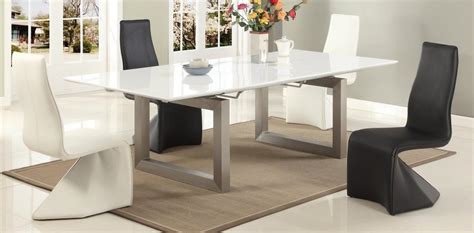 White High Gloss Extendable Dining Table Virginia Beach Virginia CHEBO