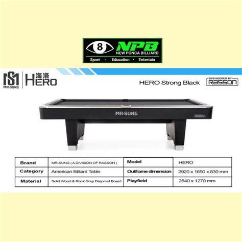 Jual Promo Spesial Meja Billiard Feet Mr Sung Hero Strong Black