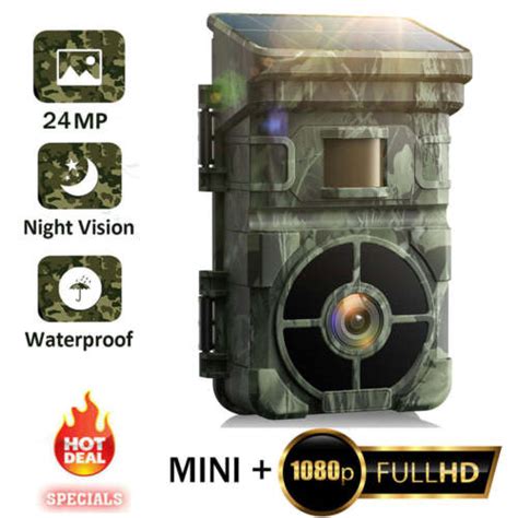 Mini Solar Powered Mp Trail Camera P Hd Hunting Game Wildlife Cam