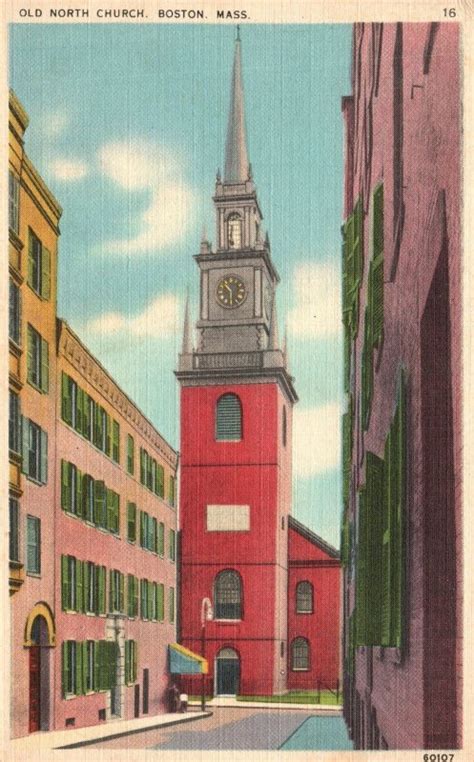 Vintage Postcard Old North Church Oldest Edifice Boston Massachusetts