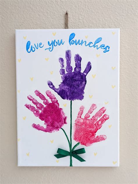 Diy Handprint Bouquet Mothers Day Craft Mothers Day Handprint Etsy