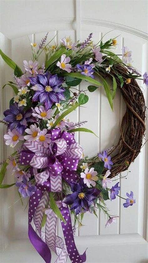 37 Fresh And Beautiful Spring Wreath Decor Ideas Diy Spring Wreath