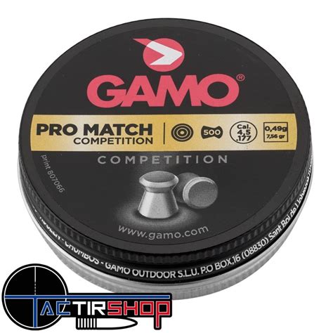 Boite 500 Plombs Gamo PRO MATCH COMPETITION 4 5 Mm