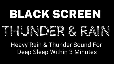 Heavy Rain And Thunder Sound For Deep Sleep Within 3 Minutes Black Screen Rain For Sleep