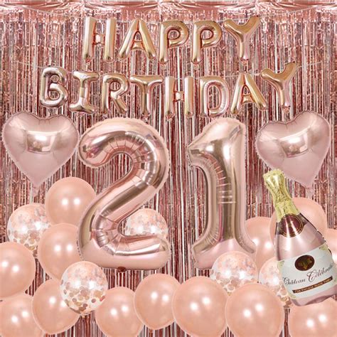 21st Birthday Decorations For Her Rose Gold Party India Ubuy