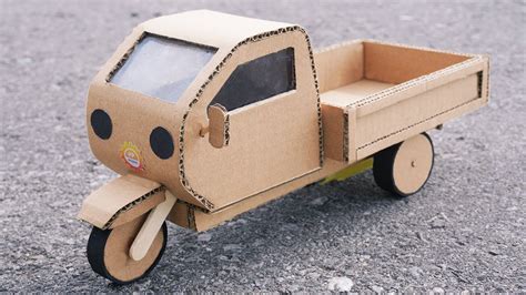 Diy Mini Pickup Truck From Cardboard Youtube