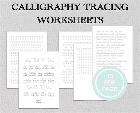 Alphabet Tracing Sheets Cursive Font Calligraphy For Beginners