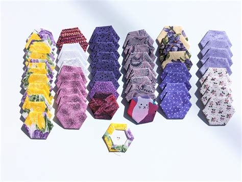 Epp Hexagons Thread Basted 1 Inch Epp English Paper Pieced Hexagons 59 Purple 1 Inch Hand