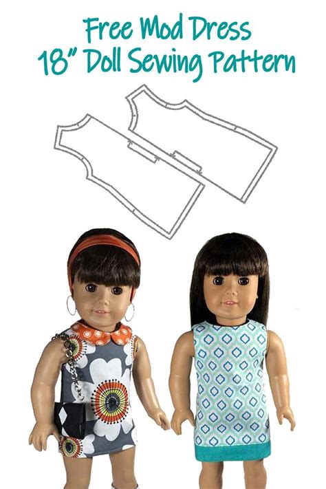 Free Mod Dress Sewing Pattern For 18 American Girl Doll Clothes