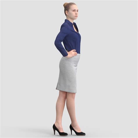 Rebecca Business Standing 2 3d Human Model 3d Model 39 3ds Fbx Obj Max Free3d