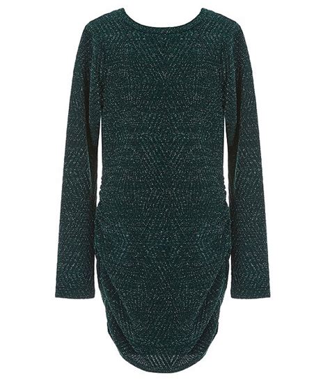 Xtraordinary Big Girls 7 16 Long Sleeve Glitter Accented Sheath Dress