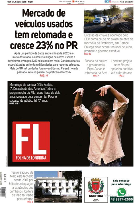 Capa Folha Londrina Segunda27 De Abril De 2020