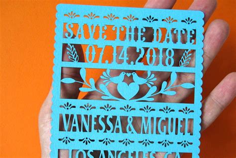 Fiesta Invitation Mexico Save The Date Papel Picado Invitation Etsy