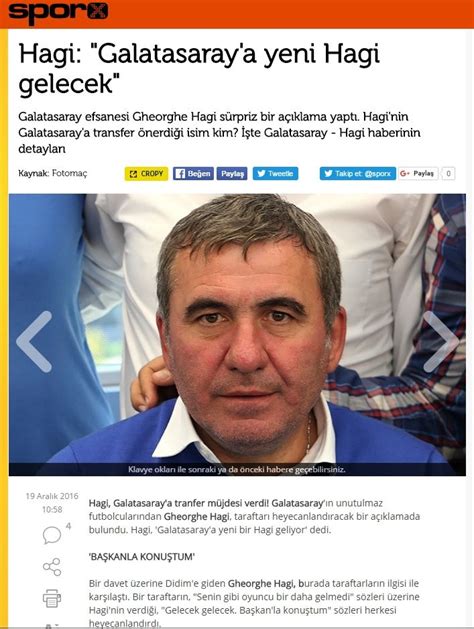 Noul Hagi Va Veni La Galatasaray Pustiul Din Romania Pe Care Regele