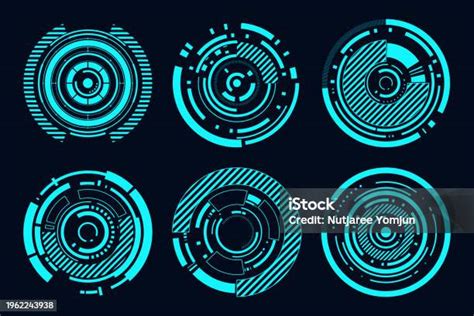 Vector Set Futuristicc Abstract Hud Circle Technology Frame Element Modern Futuristic Hud