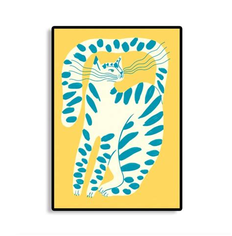 Cat Sketch Minimalism Drawing Pet Spotted Cat Pop Art - Etsy