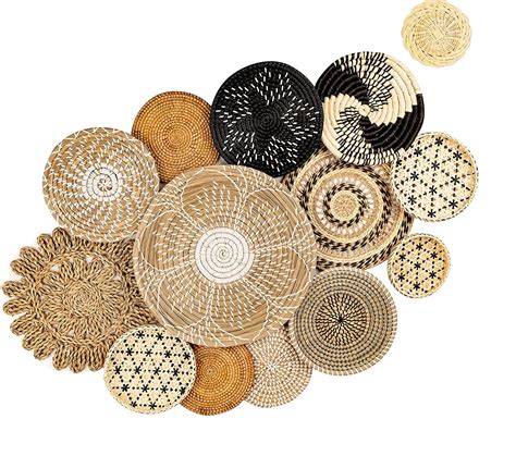 Wicker Natural Rattan Wall Plate For Art Decor Flower Fruit Plant Woven