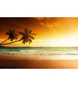 Sunset Beach Sea Wall Mural