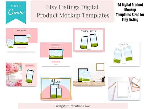 Canva Template Etsy Mock Up For Digital Products Courses Etsy España