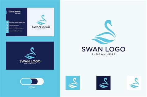 Diseño de logotipo abstracto cisne Vector Premium